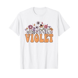 Violet Summer Flower Wildflower Kids Toddler Girls T-Shirt