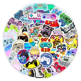 Sticker Pack, Game Controller Sticker, 50 Pieces, Waterproof Laptop Sticker for Car, Moto, Bicycle, Skateboard, Luggage, Laptop, Computer