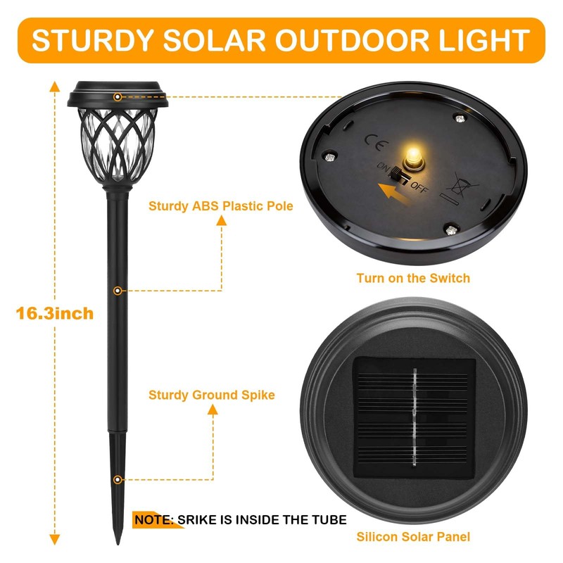 ruhotili Solar Outdoor Lights, Outdoor Waterproof IP65, Bright Powered by