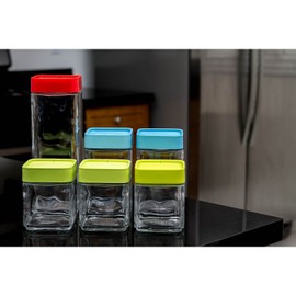 Glasslock 12-Piece Square Block Canister Set