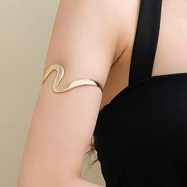 YANCHUN Arm Cuff Layered Bracelet Adjustable Upper Arm Cuff Bangle Gold Jewelry Gifts for Women Boho Summer Beach Essentials