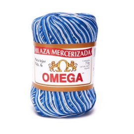 OMEGA NO.6 [70grs] by Omega - Soft Yarn 100% Mercerized Cotton Yarn - Color 43 Blue Hues 845