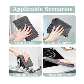 WEIYAMEIJU Mini Size Magic Cleaning Cloths for Glass 2pcs,Reusable Glass Cleaning Rag Super Soft Premium Streak Free Washable Cloth Duster for Home,Kitchen,Cars Glass Window