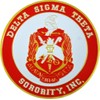 Delta Sigma/Σ Theta 3D Crest Round Car Badge Emblem [Red