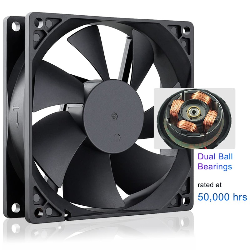 GDSTIME 2 Pack 92mm x 92mm x 25mm 12V Dual