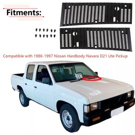 RLB-HILON 1Set Hood Cowl Top Grille Compatible with Nissan Hardbody Pickup D21 Frontier Pathfinder 1986 to 1997 Year Finisher Wiper Cowl Grille, for 66815-0S700 66814-0S700