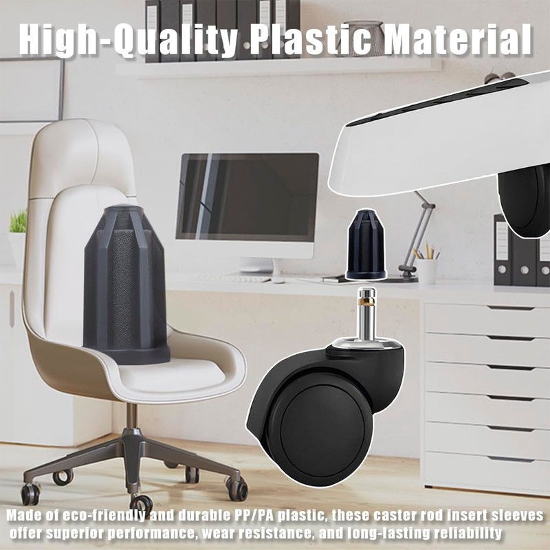 Eyech 20Pcs Caster Socket Sleeve Round Inserts, 7/16" Inside Stem