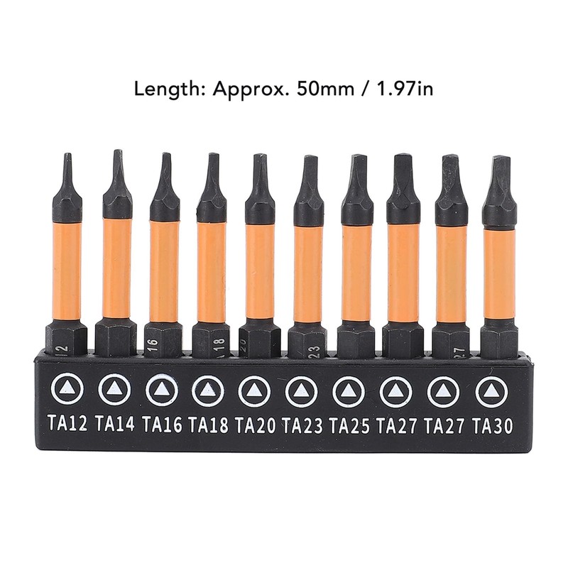 10Pcs Triangle Screwdriver Set, 50mm Length 1/4 Inch Hex Shank