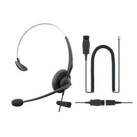 DailyHeadset RJ9 Avaya - Auriculares de teléfono compatibles con Avaya 1600, 9600, J100 Series IP, modelo de cancelación de ruido más adaptador de 3,5 mm para smartphone