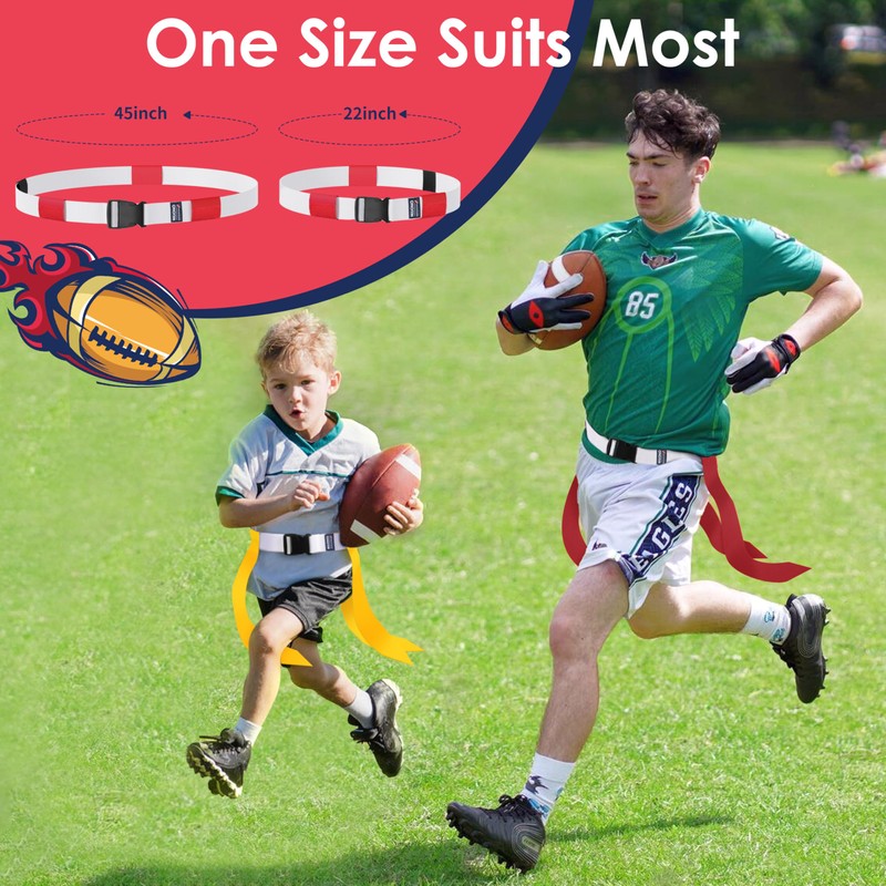 MIUONO Flag Football Belts, Set of Flag Football Flags for