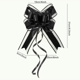 20 PCS Large Pull Bow Gift Wrapping Bows, Wedding Gift Ribbon Bow, Party Birthday Holiday Gift Wrapping Bow, Christmas, Valentine's Day Present Decoration Bow, Black