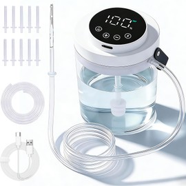 Premium Coffee Enema Kit, Transparent with One-Way Valve, Perfect for Colon Cleansing & Coffee Enema, 100 Levels Water Flow Speed Control with LCD Display, Hands-Free Colonic Irrigation Kit