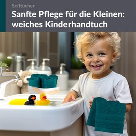 Lashuma 6-Piece Hand Towel Set 30 x 30 cm Green Opal London Wash Cloth Baby Cotton