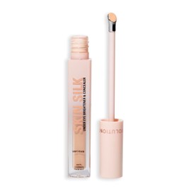 Revolution Skin Silk Radiant Serum - Eye Brightener - Hydrates and Smooths with Hyaluronic Acid and Squalane - Vegan & Cruelty-Free - Light Peach - 4 ml