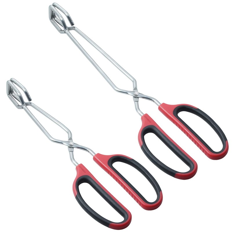 HINMAY Stainless Steel Scissor Tongs 10-Inch and 12-Inch Set, Set