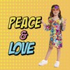 MRYUWB 70s Hippie Dress for Girls, 1970s Outfits Peace Sign