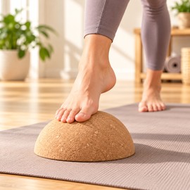 Cork Balance Dome for Yoga & Pilates – Natural Textured Half Ball for Balance Practice, Core Workouts & Home Fitness