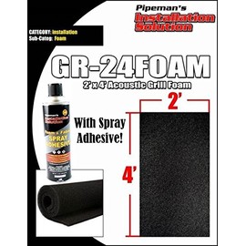 DJ Speaker Woofer Cabinet Grill Black Foam 2' x 4' x 3/8" Thick w/Spray Glue