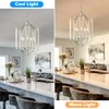 OKELI 15.7” Farmhouse Chandelier for Dining Room, 5-Light Brushed Nickel