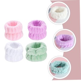 Ipetboom 4pairs Face Wash Wristbands Plush Wrist Band Supports Wash Band Towels for Women Girls Reusable Easy to Store Stylish