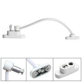 Keyohome Pack of 4 Window Door Restrictor Security Lock Child Baby Security Wire Cable with Screws Keys White