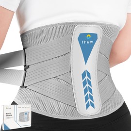 ITHW Back Brace for Lower Back Pain, Back Support Brace for Women and Men with Adjustable Strap, Lower Back Brace for Sciatica, Herniated Disc, Scoliosis (Medium)