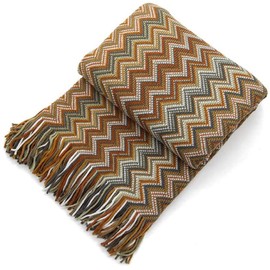 VANJOROY Bohemian Sofa Large Throw Blanket with Tassels, Warm soft cozy Decorative Armchair knited Throw for Couch Sofa Bed and Furniture. (130×230(50×91, Yellow)