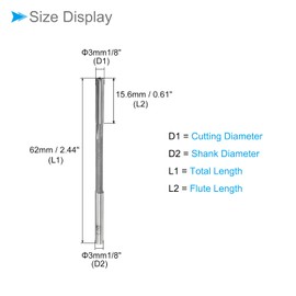 CoCud Chucking Reamers, 1/8" Cutting Dia H7, High Speed Steel Straight Flute Milling Cutter - (Applications: for Lathe Drilling Machine), 1-Piece