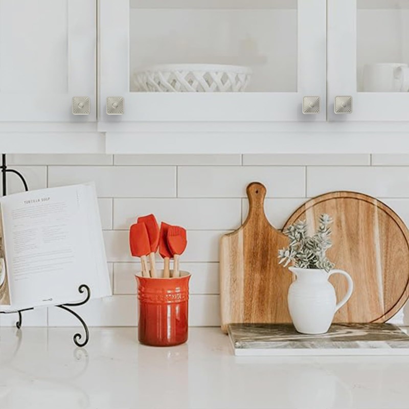 Asidrama 10 Pack Brushed Satin Nickel Kitchen Cabinet Knobs, Cabinet