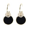 Black Gold Dangle Earrings for Women Zirconia Fashion Geometric Drop