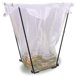 Artigarden Garden Trash Bag Holder - Outdoor Leaf Bag Support Stand Multi-Use Metal Garbage Bag Holder Frame Holds 30-45 Gallons Bag for Camping Leaves Gardening Parties Yard Weeding (Black)