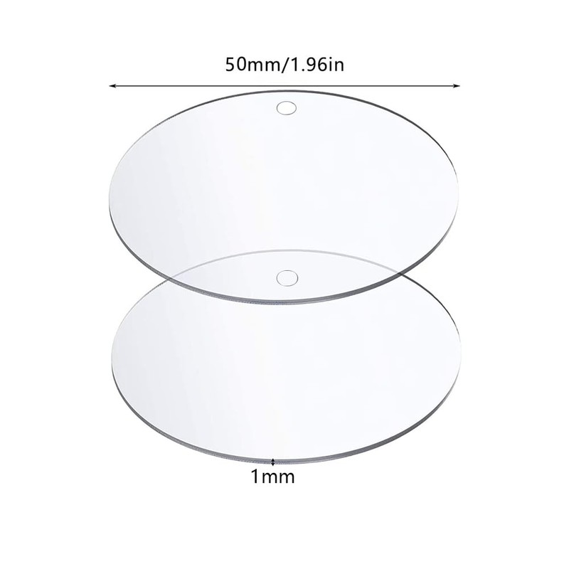 FONGKNOX 16PCS Clear Round Acrylic Discs 5cm Clear Acrylic Sheets