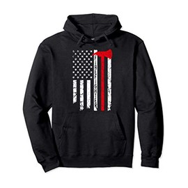Thin Red Firefighter Line Fire Axe Pullover Hoodie