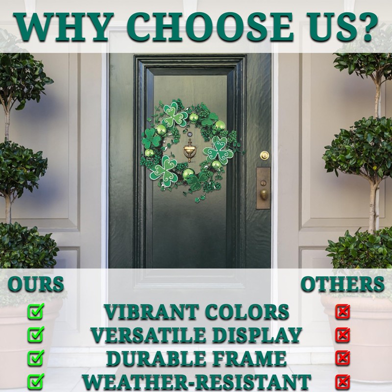 Fun Express St Patricks Day Decorations Shamrock Wreath - 13