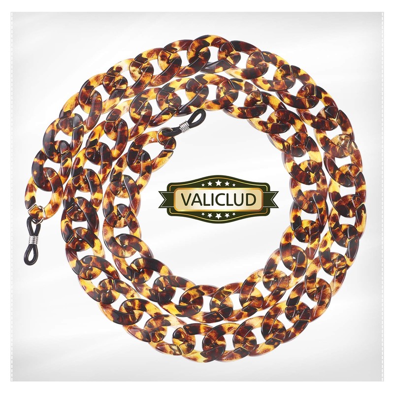 VALICLUD Eyeglass Chain Non-slip Tortoise-shell Glasses Cords Sunglass Holder Strap
