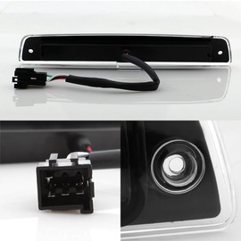 AKKON - For 1994-2001 Dodge Ram 1500 2500 3500 Black Tail Lights + LED 3rd Brake Light Lamp Combo