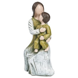 HKDZ Mother and Son Figurines, Mum Gift from Son Memorial Statues Hand-Painted Ornaments Gifts for Mother's Day Anniversary Birthday