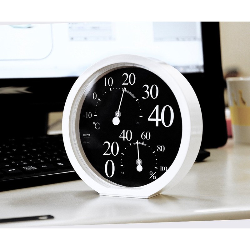 Ohm Electric CR-171K Cresel Thermometer/Hygrometer, Black