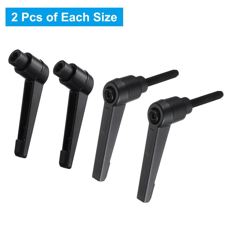 sourcing map 4pcs Clamping Lever Adjustable Handle Set Metric M5