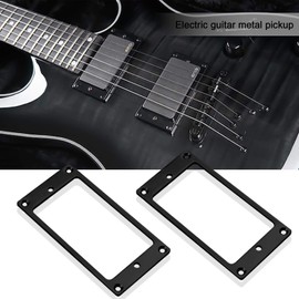 OTOTEC 2Pcs Black Humbucker Pickup Mounting Rings With Screws Fittings 92x45.5x2mm Metal Flat Pickup Cover Frame For Electric Guitar Replacement Parts