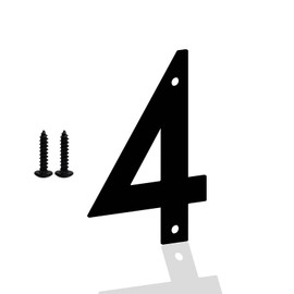 3 Inch Metal House Numbers Letters, Black House Address Letters, Outdoor Mailbox Numbers, Modern Metal Address Number Letter for Homes, Apartments, Farms, Outside (4)