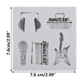 TAOXIBEI Rock Disco Boombox Microphone Radio Bass Silicone Polymer Clay Molds for DIY Crafts Epoxy Resin Casting Air Dry Polymer Clay Plaster Jewelry Making