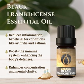 Ecodrop Frankincense Essential Oil I 5ml I Genuine Neglecta from Kenya, 100% Pure Essential Oils I Top Therapeutic Grade for Aromatherapy I Use for Massage, Diffusers & Bath I Black Frankincense