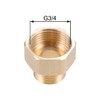 sourcing map Brass Threaded Pipe Fitting G1/2 Male x G3/4