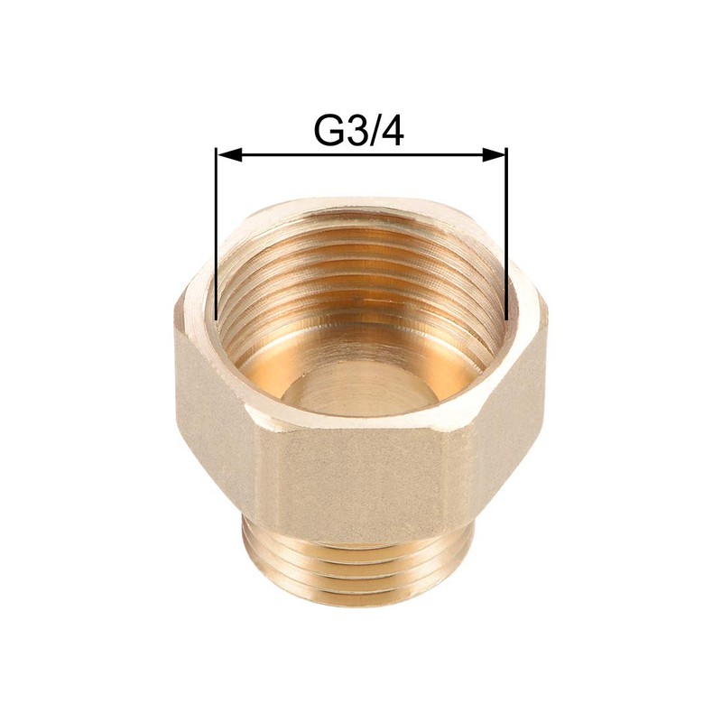 sourcing map Brass Threaded Pipe Fitting G1/2 Male x G3/4
