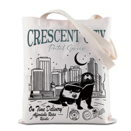 Crescent City Postal Service Tote Bag Starborn Reusable Shopping Bag Crescent City Merch Bryce Quinlan Handbag, beige