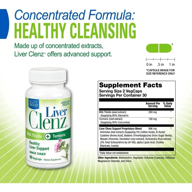 Bodygold Liver Clenz 60 Cápsulas Vegetales Hepático