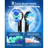 Premium Replacement Electric Toothbrush Heads 4pc Brush Head Replacement (Black,
