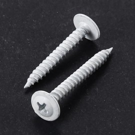 Wensilon(95 pcs)#8 White Truss Head Wood Screws Quick Metal Self Tapping Zinc Oxide with Drywall Plastic Anchors Assortment Kit