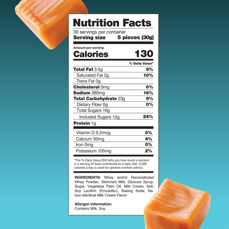 Sea Salt Caramel Cubes Candy 2 Pounds, Individually Wrapped, Bulk